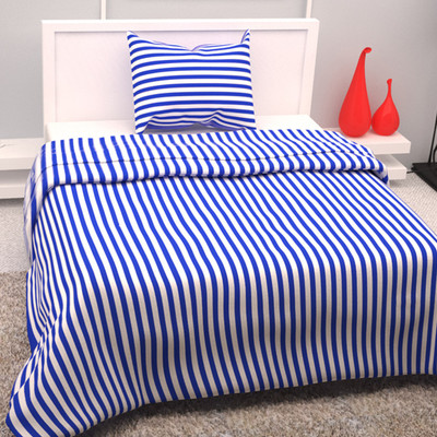 52% OFF on Story@Home 208 TC Cotton Single Striped Bedsheet(1 Single Bedsheet With 1 Pillow Cover, Blue)