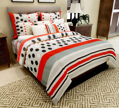 

Home Candy 144 TC Cotton Double Geometric Bedsheet(Pack of 1, Multicolor)