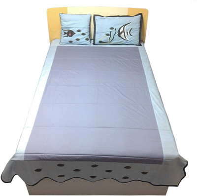 75% OFF on Hugs N Rugs 200 TC Cotton Single Embroidered Bedsheet(Pack of 3, Multicolor)