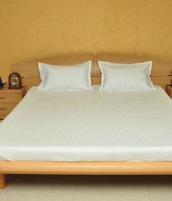 

Narendra Cotton Double Striped Bedsheet(Pack of 1, White)