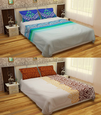 

Bichauna by Creative Portico Cotton Double King Printed Bedsheet(Pack of 2, Multicolor)