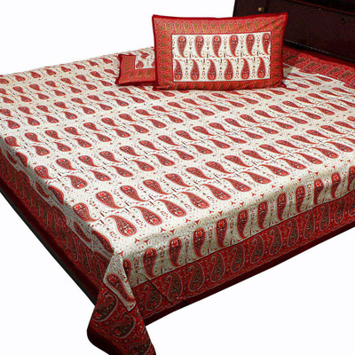 

Shilpbazaar 116 TC Cotton Double Printed Bedsheet(Pack of 1, Multicolor)