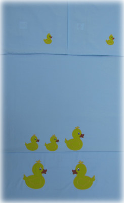 

Baby Rap 200 TC Cotton Crib Embroidered Bedsheet(Pack of 2, Blue)