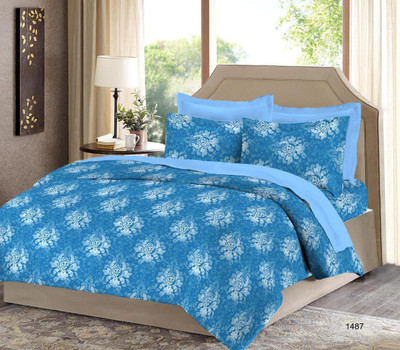 

Bombay Dyeing 120 TC Cotton Double Floral Bedsheet(Blue)