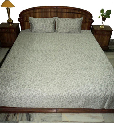 

Amita Home Furnishing 300 TC Satin Double Striped Bedsheet(Pack of 1, Grey)