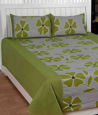 

shriji Cotton Double King Floral Bedsheet(Pack of 1, Multicolor)
