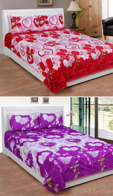 

iTrend India Polycotton Double Printed Bedsheet(Pack of 2, Multicolor)