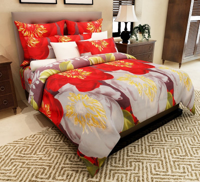 

Home Candy 152 TC Microfiber Double 3D Printed Bedsheet(Pack of 1, Multicolor)