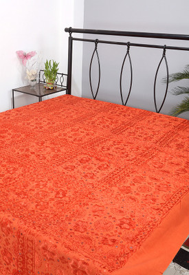 25% OFF on Rajrang 160 TC Cotton Double Floral Bedsheet(1 Bedsheet, Orange)
