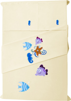 

Baby Rap 200 TC Cotton Crib Embroidered Bedsheet(Pack of 2, Yellow)