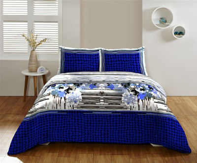 

DCTex Furnishings 300 TC Cotton Double King Printed Bedsheet(1 Bed Sheet, 2 Pillow Covers, Multicolor)