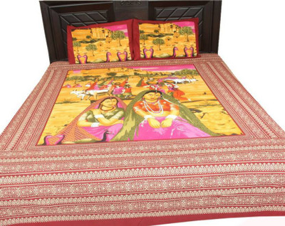 

RUBY CREATION 250 TC Cotton Double Printed Bedsheet(Pack of 1, Multicolor)