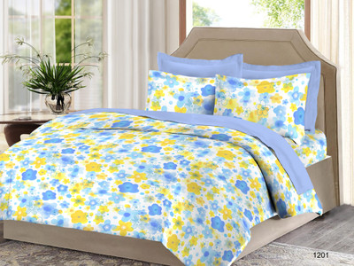 

Bombay Dyeing Cotton Double Floral Bedsheet(Pack of 1, Blue)