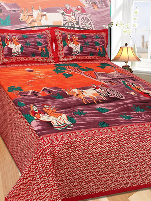 

Suraaj Fashion 300 TC Cotton Double King Floral Bedsheet(Pack of 1, Multicolor)