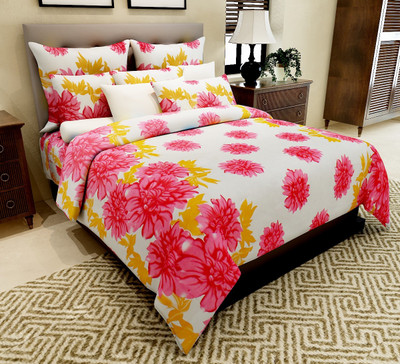 

Home Candy 144 TC Cotton Double Floral Bedsheet(Pack of 1, Red)