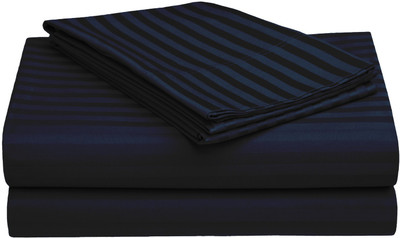 45% OFF on Story@Home 240 TC Satin Double King Striped Bedsheet(1 Double Bedsheet With 2 Pillow Covers, Blue) 45% OFF on Story@Home 240 TC Satin Double King Striped Bedsheet(1 Double Bedsheet With 2 Pillow Covers, Blue)
