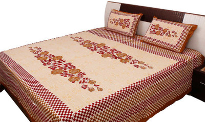 

Halowishes 110 TC Cotton Double Checkered Bedsheet(Pack of 1, Multicolor)