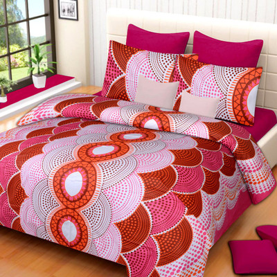 

IWS 144 TC Cotton Double Abstract Bedsheet(Pack of 1, Multicolor)