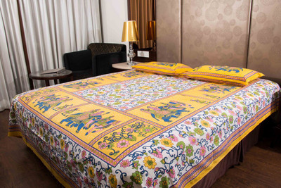 

Shreeng 250 TC Cotton Double Floral Bedsheet(Pack of 1, Multicolor)