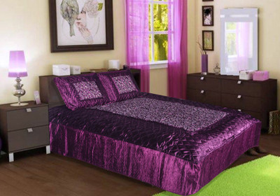 

Chelsi 120 TC Satin Double Printed Bedsheet(Pack of 1, Purple)