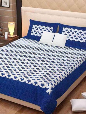 NAIWAL FASHION 200 TC Cotton Double Geometric Flat Bedsheet(Pack of 1, Multicolor)