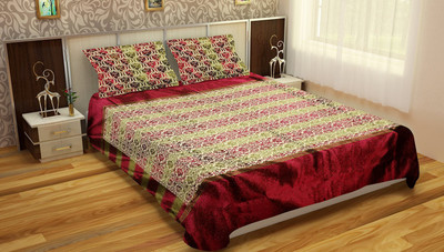 

Coral Silk Double Abstract Bedsheet(Pack of 1, Maroon)