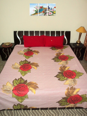 

Amita Home Furnishing 300 TC Cotton Double Printed Bedsheet(Pack of 1, Multicolor)