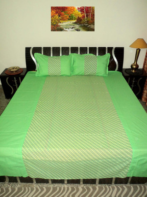 

Amita Home Furnishing Cotton Double Striped Bedsheet(Pack of 1, Grey)