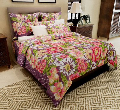 71% OFF on Home Candy 144 TC Cotton Double Floral Bedsheet(1 Double Bedsheet, 2 Pillow Covers, Purple) 71% OFF on Home Candy 144 TC Cotton Double Floral Bedsheet(1 Double Bedsheet, 2 Pillow Covers, Purple)
