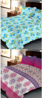 

Uber Urban 108 TC Cotton Double Abstract Bedsheet(Pack of 2, Multicolor)