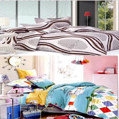 

Zesture 144 TC Polycotton Double Printed Bedsheet(Pack of 2, Multicolor)