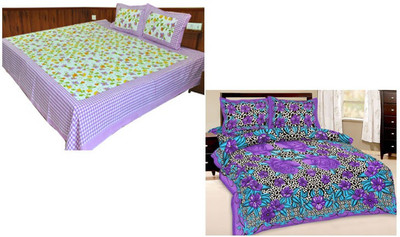 

Shopping Rajasthan Cotton Double Printed Bedsheet(Pack of 2, Multicolor)