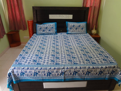 

Curtain Shop Cotton Double Animal Bedsheet(Pack of 1, Blue)