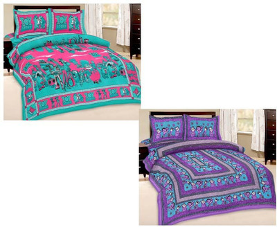 

Shopping Rajasthan Cotton Double Printed Bedsheet(Pack of 2, Multicolor)