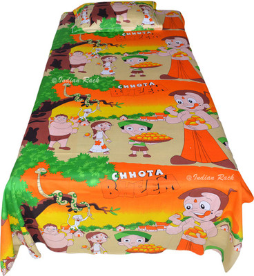 Indian Rack 280 TC Cotton Single Printed Bedsheet(1 Kids Chota bheem Single Bedsheet, 1 Pillow Covers, Multicolor) Indian Rack 280 TC Cotton Single Printed Bedsheet(1 Kids Chota bheem Single Bedsheet, 1 Pillow Covers, Multicolor)