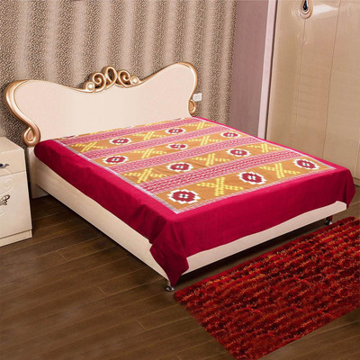 

Kadambini Saree Cotton Double King Embroidered Bedsheet(Pack of 1, Multicolor)