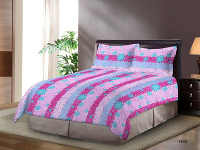 

Bombay Dyeing 120 TC Cotton Double Printed Bedsheet(Pink)