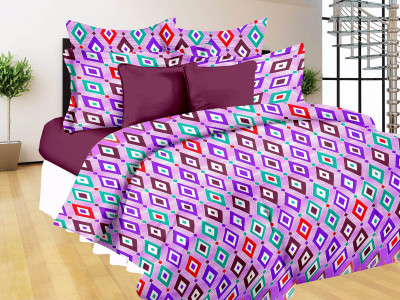 

Metro Living 150 TC Cotton Double Geometric Bedsheet(Pack of 1, Blue)