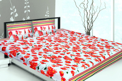 

India Furnish 120 TC Cotton Double Floral Bedsheet(Pack of 1, Multicolor)