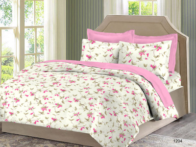 

Bombay Dyeing Cotton Double Floral Bedsheet(Pack of 1, Pink)