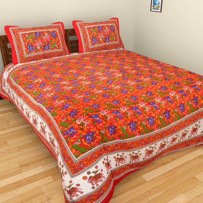 

Shop jaipuri rajasthani Cotton Double King Printed Bedsheet(Pack of 1, Multicolor)