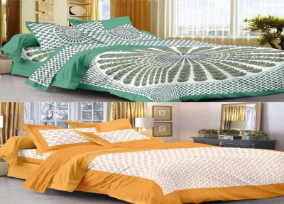 Bombay Spreads 120 TC Cotton Double Animal Flat Bedsheet(Pack of 2, Multicolor)