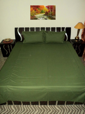 

Amita Home Furnishing Cotton Double Plain Bedsheet(Pack of 1, Green)