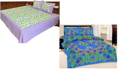 

Shopping Rajasthan Cotton Double Printed Bedsheet(Pack of 2, Multicolor)