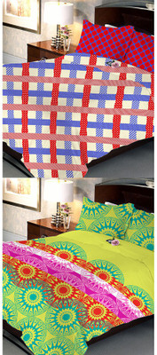 

Uber Urban 108 TC Cotton Double Abstract Bedsheet(Pack of 2, Multicolor)