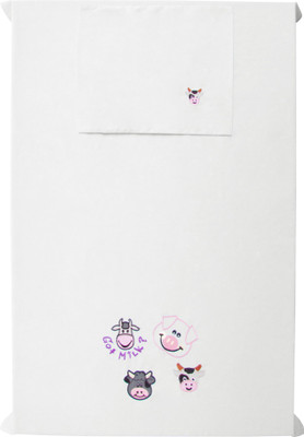 

Baby Rap 200 TC Cotton Crib Embroidered Bedsheet(Pack of 1, White)