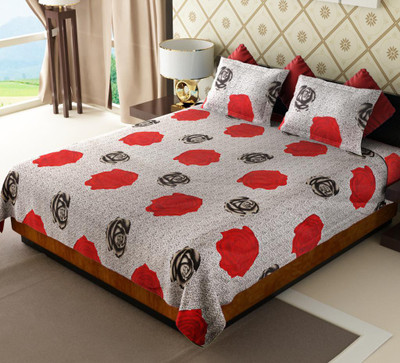 

AMETHYST 104 TC Cotton Double Floral Bedsheet(Pack of 1, Multicolor)