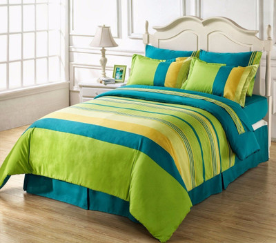 

Hilife 144 TC Cotton Double Printed Bedsheet(Pack of 1, Green)