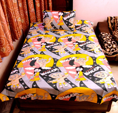 65% OFF on Indiano 144 TC Cotton Single Printed Bedsheet(1 Single Bed Sheet, 1 Pillow Cover, Multicolor)