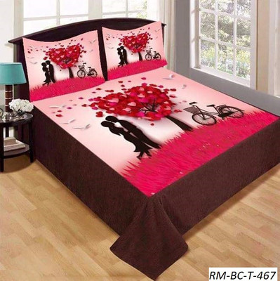 

Red Bear 250 TC Velvet Double Floral Bedsheet(Pack of 1, Multicolor)